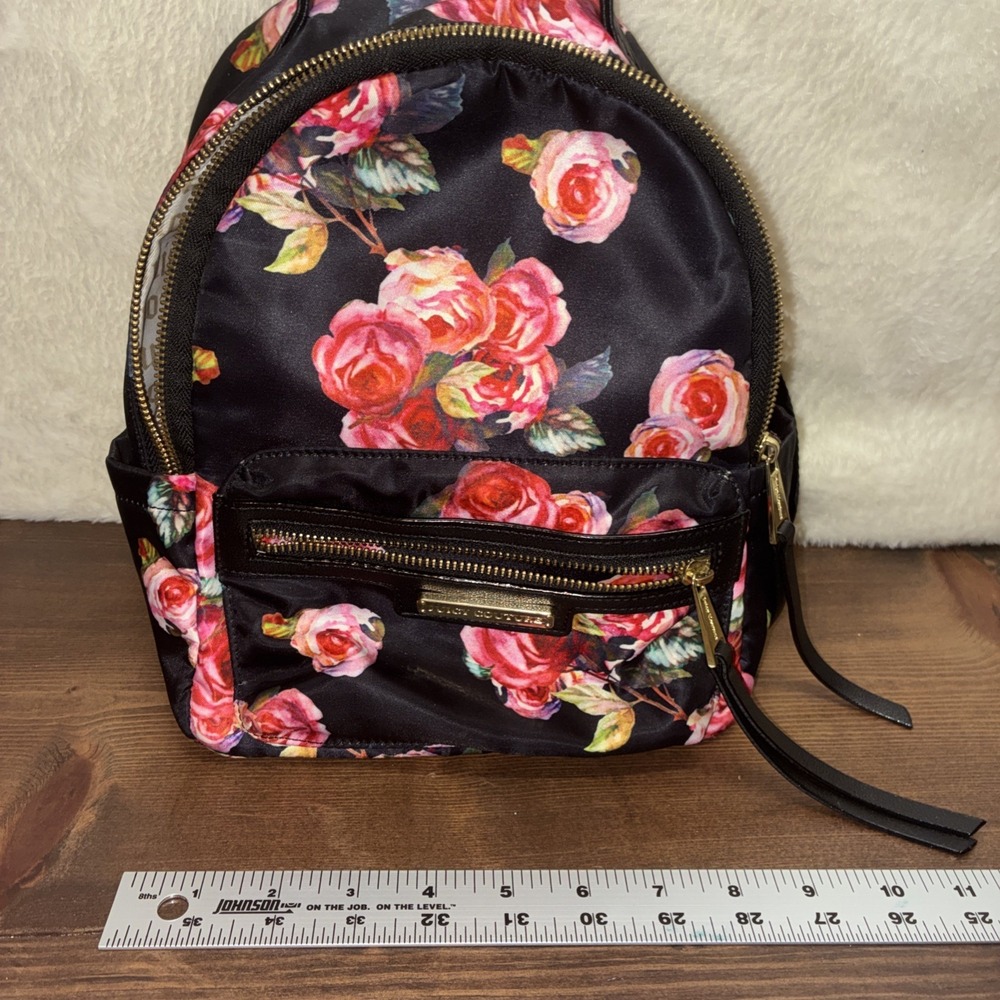 Juicy Couture Mini Backpack Romantic Rose Nylon Floral Small Handbag Purse EUC - Picture 11 of 12